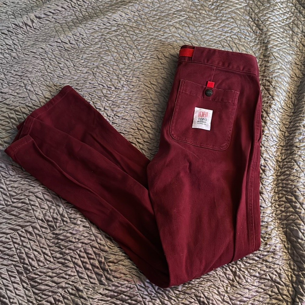 Topo Designs Burgundy Straight Leg Pants